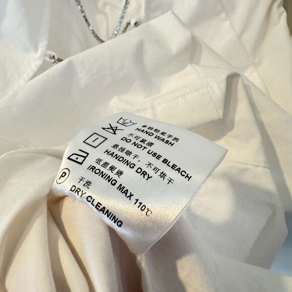 Nana Jacqueline Saddie Shirt Dress Open Back Diamond Embellished Mini - Picture 9 of 11